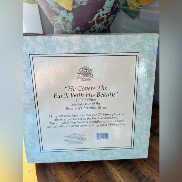 1995 Enesco Precious Moments “He Covers The Earth With His Beauty” Plate - Picture 2 of 4